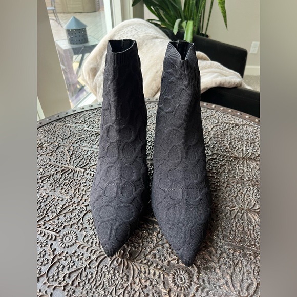 NEW COACH KNIT SOCK BOOTIES IN BLACK 8 - Picture 7 of 10